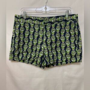 Banana Republic Navy and Lime Patterned Women Shorts